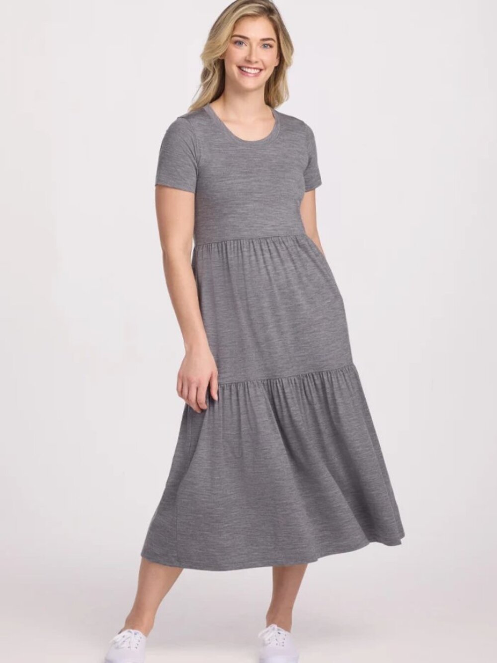 WoolX Merino Lucia Dress All Season Loose Fit, Purple, Size 1X